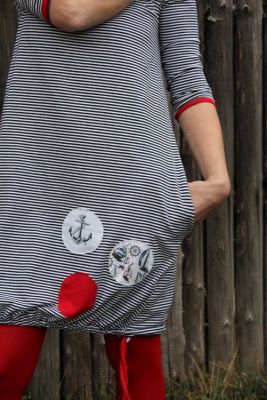  Dámské BALONOVÉ šaty  - pruhy + puntíky na přání | XS, S, M, L, XL
