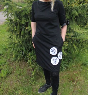 Dámské šaty AGATA basic s kytičkovými bublinami  | XS, S, M, L , XL