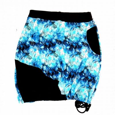 Dámská sukně BALONOVÁ na zavazováni -vážky na modré | XS, S, M, L , XL