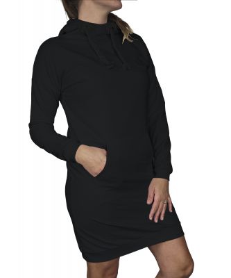 Dámské mikinové šaty oversize - Černá | XS, S, M, L, XL, XXL
