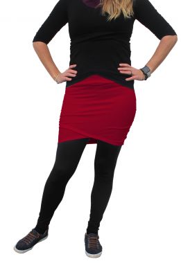 Dámská překřížená sukně - Rubínově červená | XS, S, M, L, XL, XXL