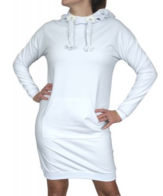 Dámské mikinové šaty oversize - Bílá Mavatex