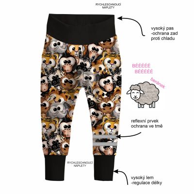 Softshell kalhoty s beránkem - vykulená zvířátka | 104, 110, 116, 122, 128, 134