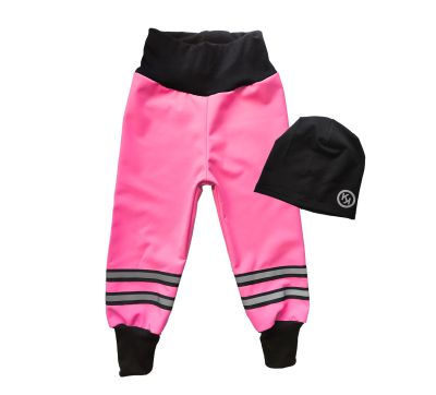 Softshellové kalhoty BASIC- fluo růžová