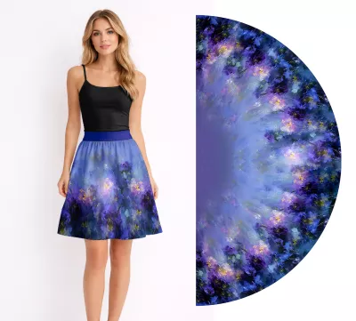 Dámská půlkolová sukně - Abstraktní vyrobeno v ČR Dámská půlkolová sukně - Abstraktní vyrobeno v ČR