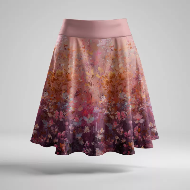 Dámská půlkolová sukně - Pastelové bejlí vyrobeno v ČR