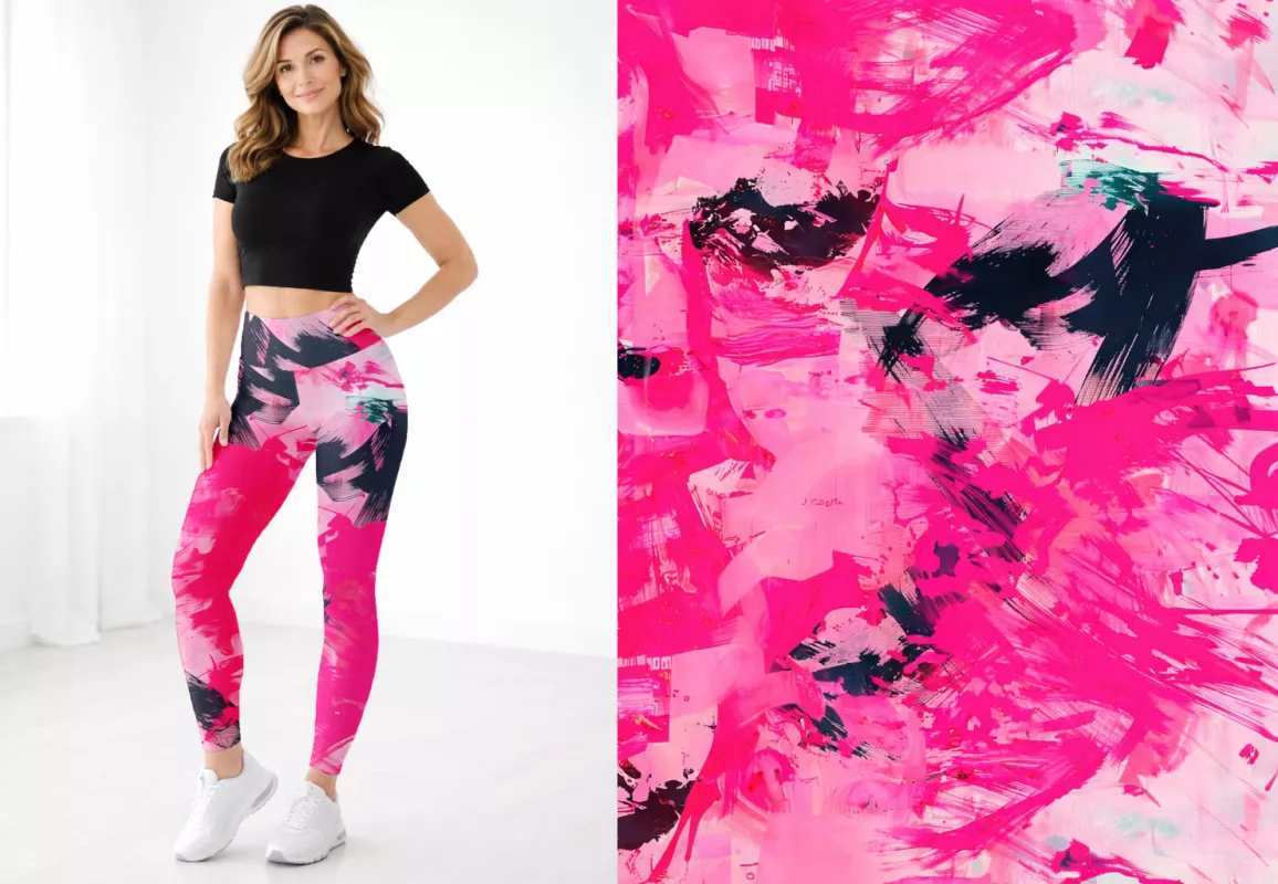 Lehké sportovní legíny na cvičení - Grunge magenta Mavatex