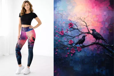 Lehké sportovní legíny na cvičení - Vrána | XS, S, M, L, XL