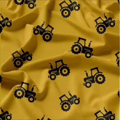 Set dvou kusů legín z příjemného Milk silk úpletu - traktory vyrobeno v ČR