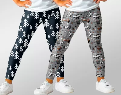 Set dvou kusů legín z příjemného Milk silk úpletu - stromečky a autíčka | 104 (2ks), 110 (2ks), 116 (2ks), 122 (2ks), 128 (2ks), 134 (2ks), 140 (2ks), 146 (2ks), 98 (2ks)