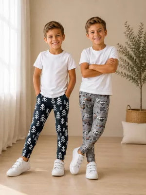 Set dvou kusů legín z příjemného Milk silk úpletu - stromečky a autíčka vyrobeno v ČR Set dvou kusů legín z příjemného Milk silk úpletu - stromečky a autíčka vyrobeno v ČR