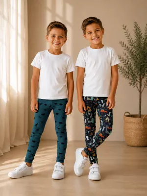 Set dvou kusů legín z příjemného Milk silk úpletu - stromečky a autíčka vyrobeno v ČR Set dvou kusů legín z příjemného Milk silk úpletu - stromečky a autíčka vyrobeno v ČR